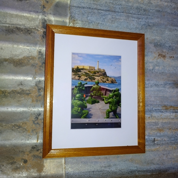 Other - Plastic Army Men Alcatraz Island San Francisco Framed Art Print By Neon Nicho